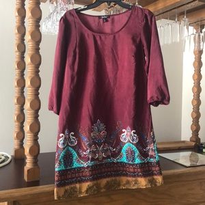 Maroon shift dress